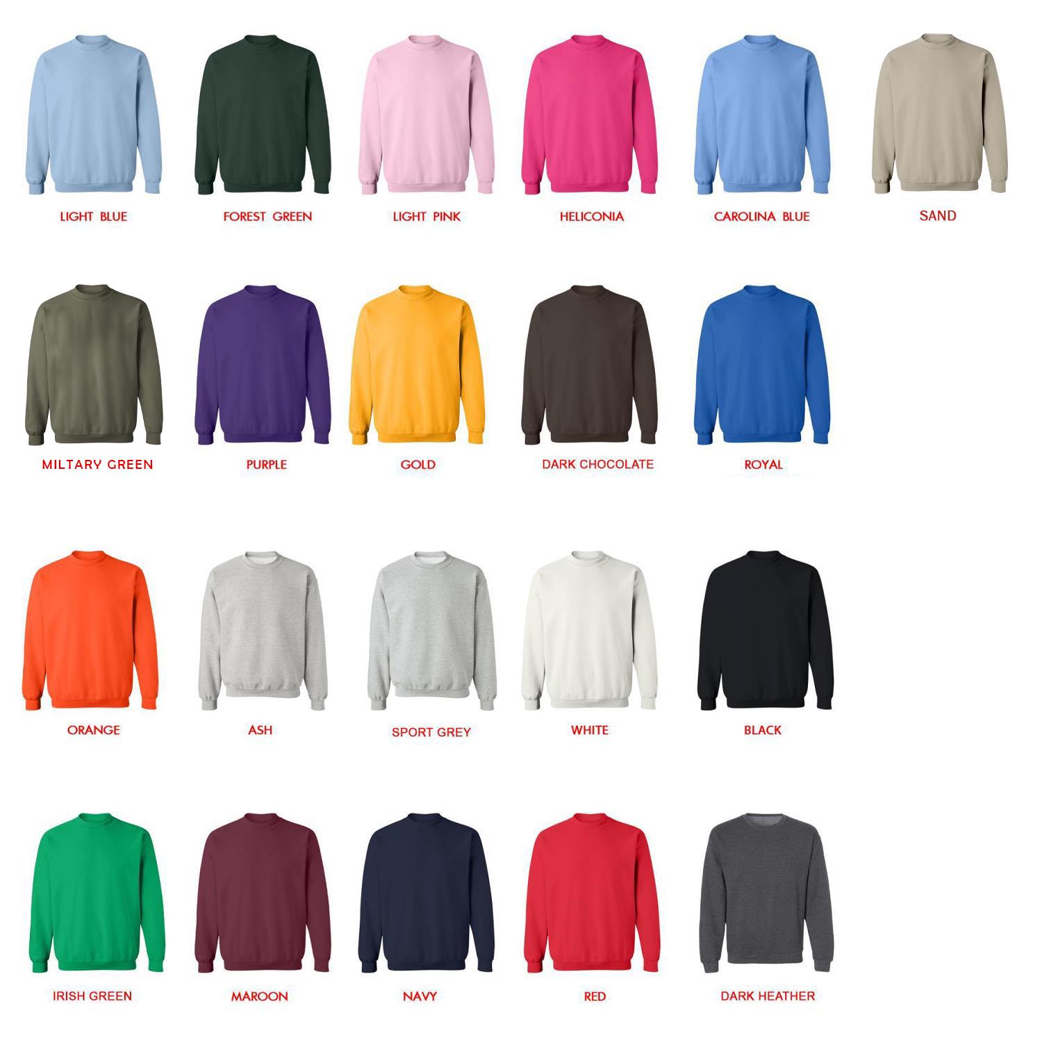 sweatshirt color chart - Chicken Run Merch