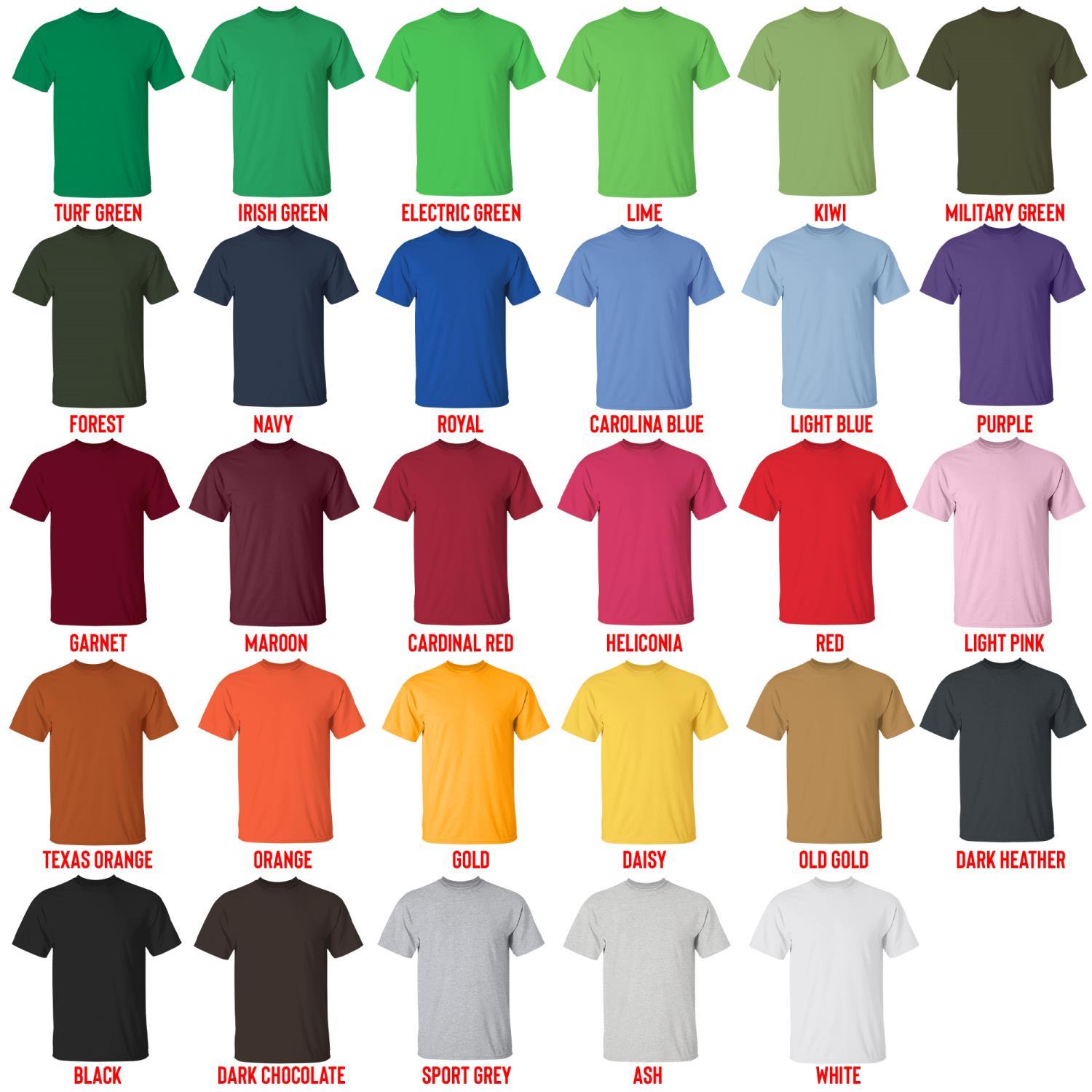 t shirt color chart - Chicken Run Merch