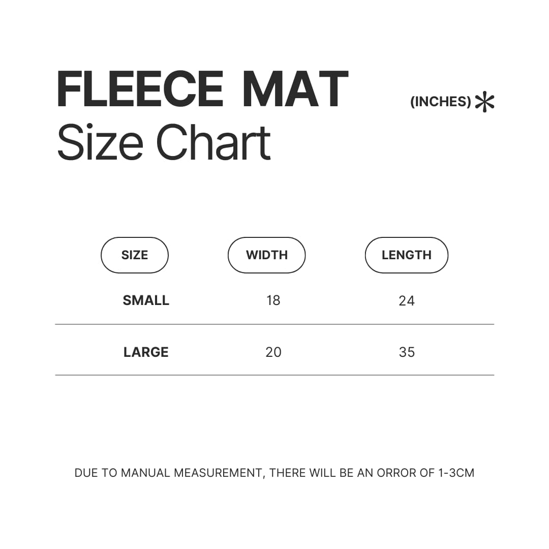 Fleece Mat Size Chart - Chicken Run Merch