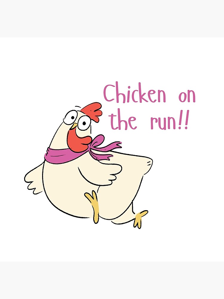 Chicken On The Run Funny Cartoon Chicken Shower Curtain - Image 2