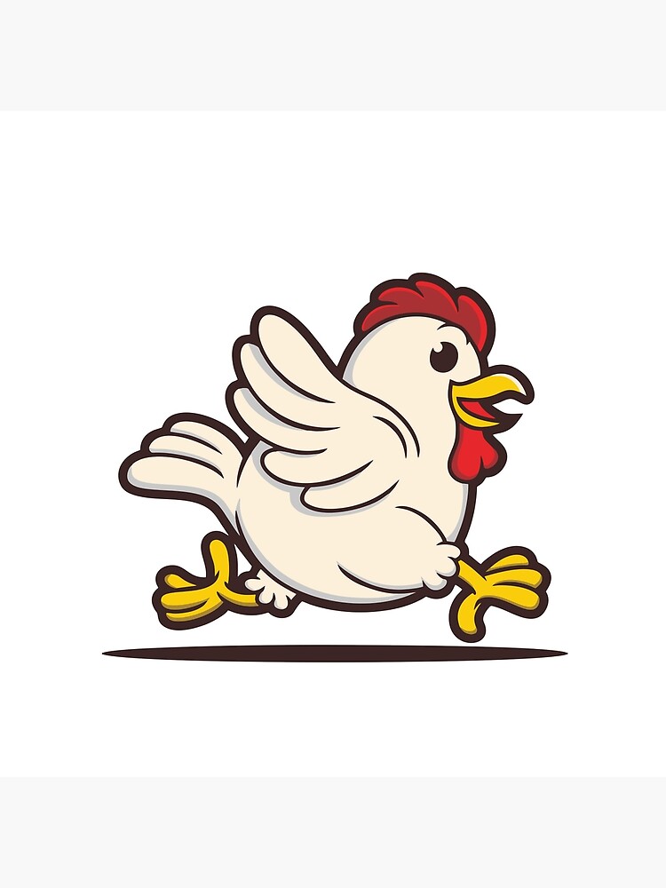 Funny Running Chicken Cartoon Vector Tapestry - Image 2