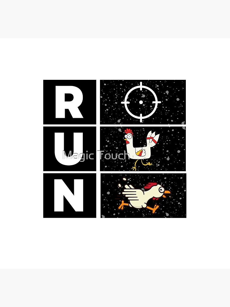 Chicken Running Away From The Target Funny Design Tapestry - Image 2
