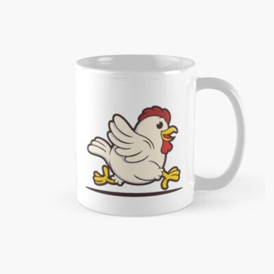 Funny Running Chicken Cartoon Vector Mug