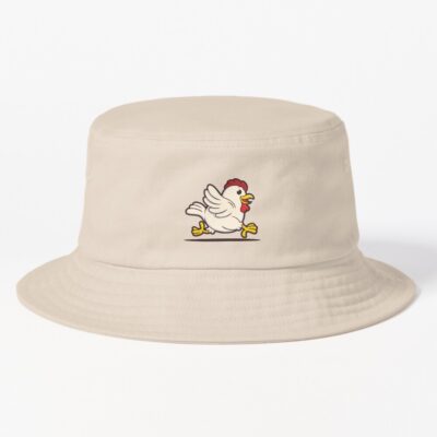 Funny Running Chicken Cartoon Vector Bucket Hat