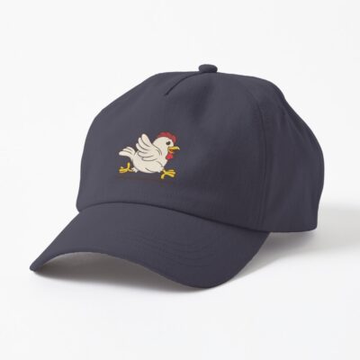 Funny Running Chicken Cartoon Vector Cap
