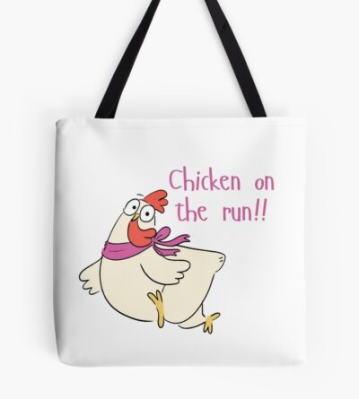 Chicken On The Run Funny Cartoon Chicken Tote Bag