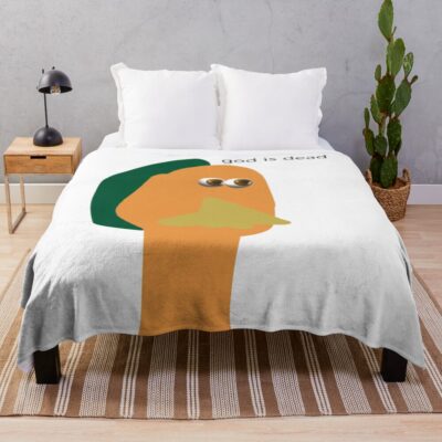 God Is Dead Chicken Run Throw Blanket