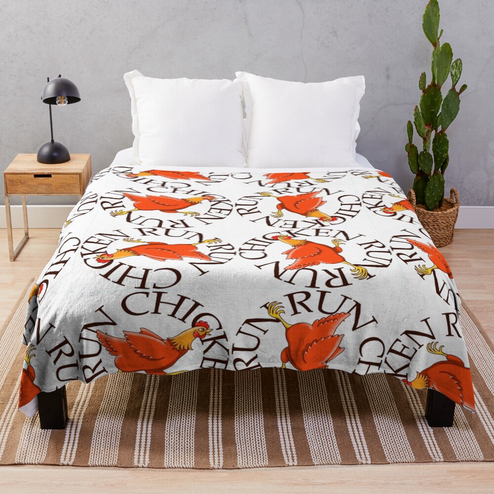 Run Chicken Run Throw Blanket