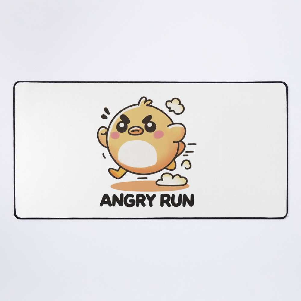 Angry Run Cute Determined Chick Mouse Pad