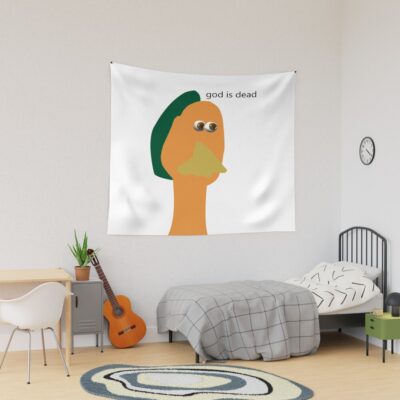 God Is Dead Chicken Run Tapestry