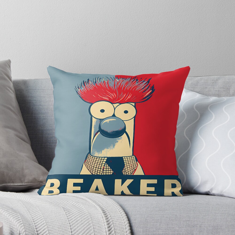 Beaker Muppets Throw Pillow